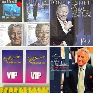 Tony Bennett 1994 VIP Passes + 6 CD Lot Unplugged + Christmas + Duets + Songbook